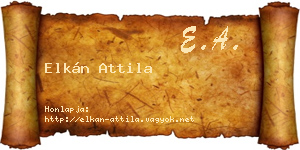 Elkán Attila névjegykártya